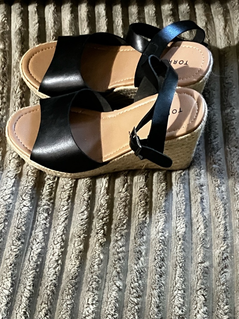 torrid Black Espadrille Wedge Sandals with Ankle Strap